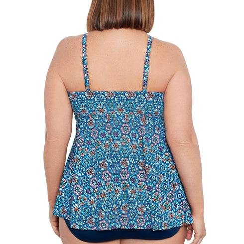 Women's Tankini Swimsuit Top with Underwire  - Tile Play
